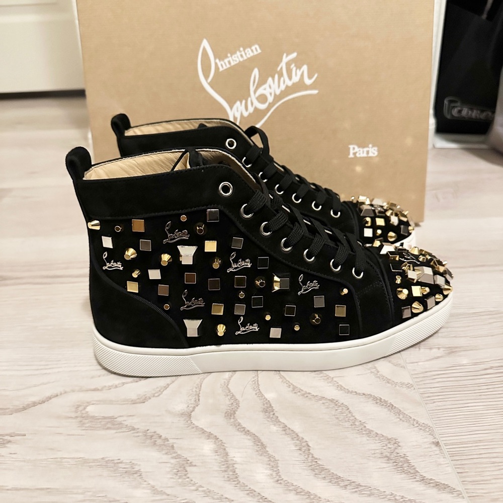 Christian Louboutin Black Sneakers with Gold Accents